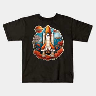 AI Generated Rocketship Kids T-Shirt